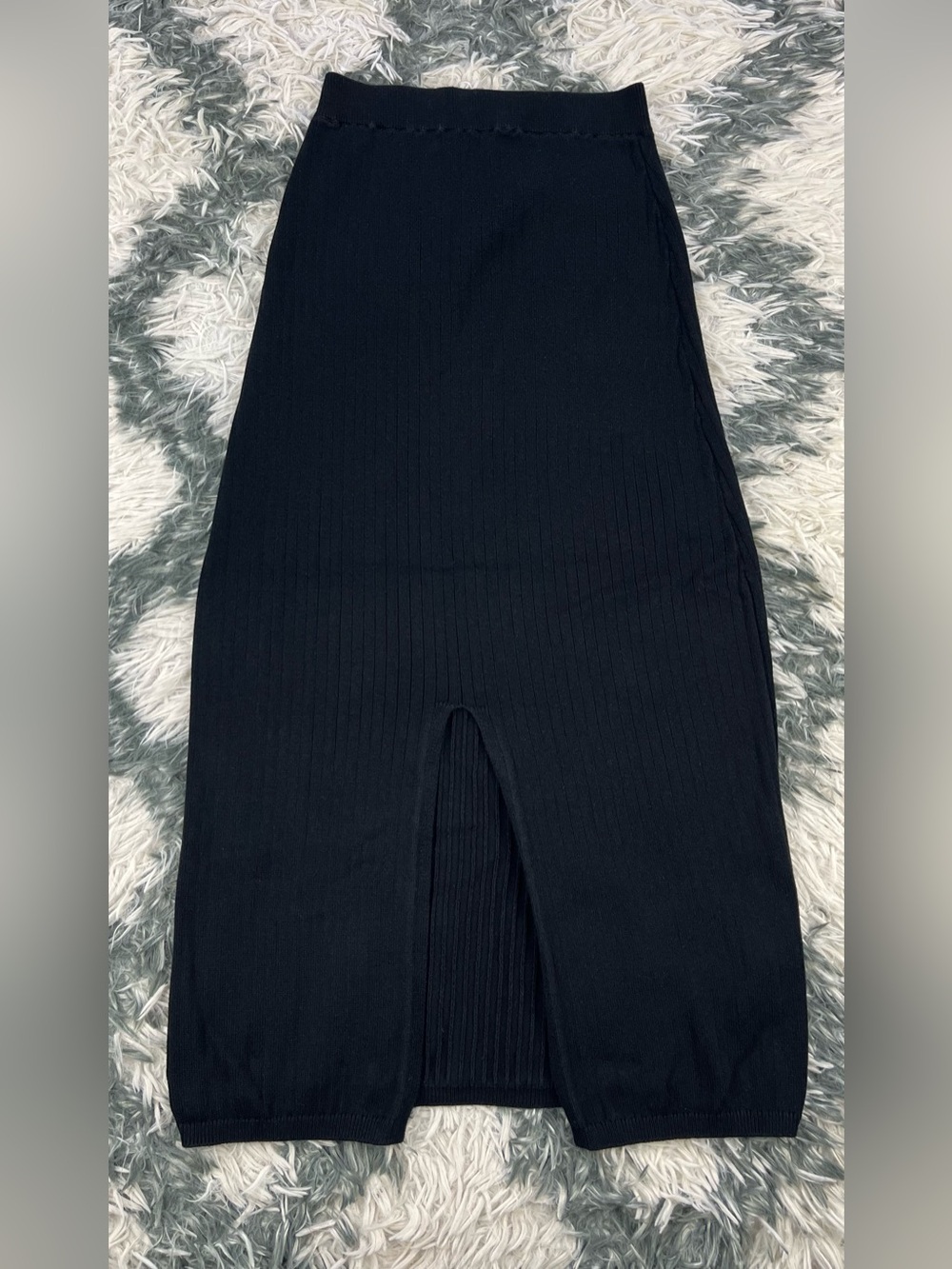 Free People Women’s Black Ribbed Skyline Midi Skirt Size XS